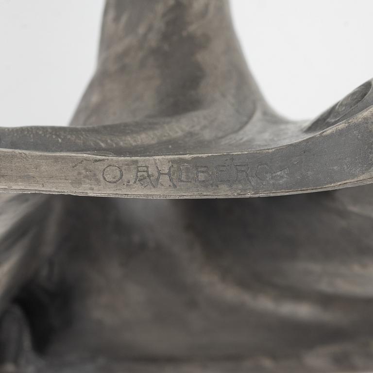 Olof Ahlberg, skrivgarnityr, 4 delar, tenn,  Schreuder & Olsson, Stockholm, bl.a. 1911.