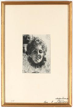 Anders Zorn · ANDERS ZORN, etsning, "Aurore", signerad och daterad 1909 i plåten.
