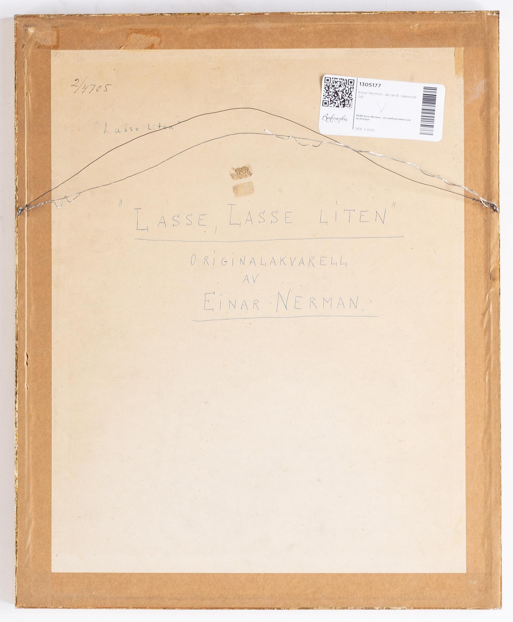 A signed watercolor by Einar Nerman.