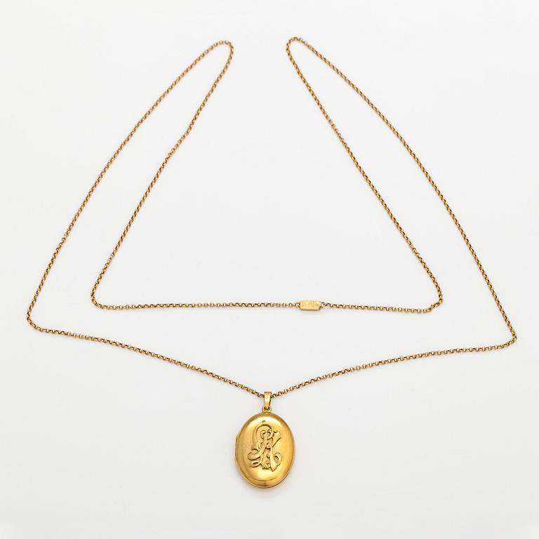 Halsband med medaljong, 18K guld.