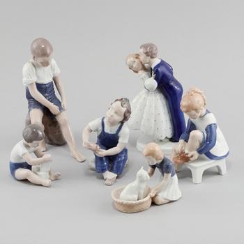 FIGURINER, 6 st, porslin, Bing & Gröndahl, 1900-talets andra hälft.