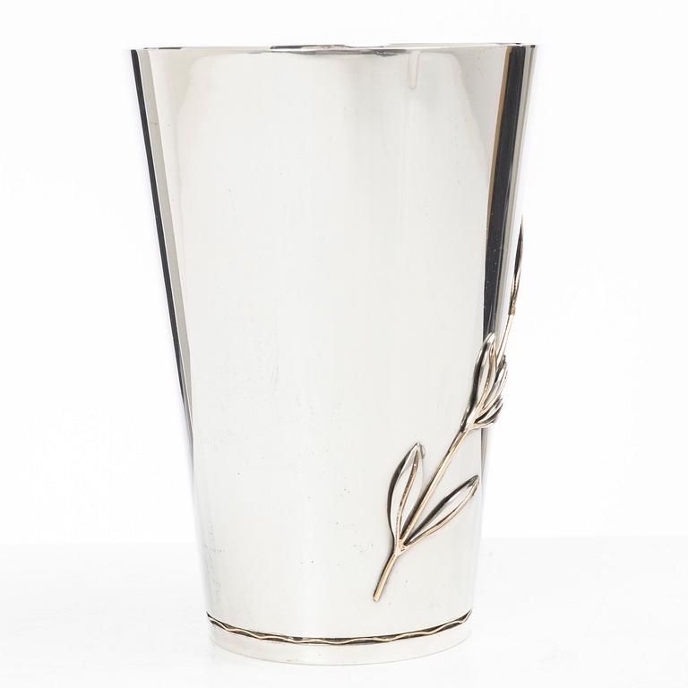 Helge Lindgren, bägare/vas, sterling silver, Firma K Andersson, Stockholm 1946.