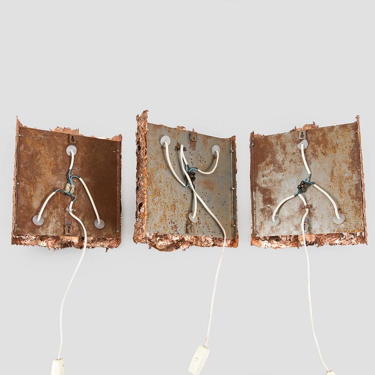 Aimo Ossi Kalevi Tukiainen, three 1960/70s wall lights for Oy Moonlight Ltd.