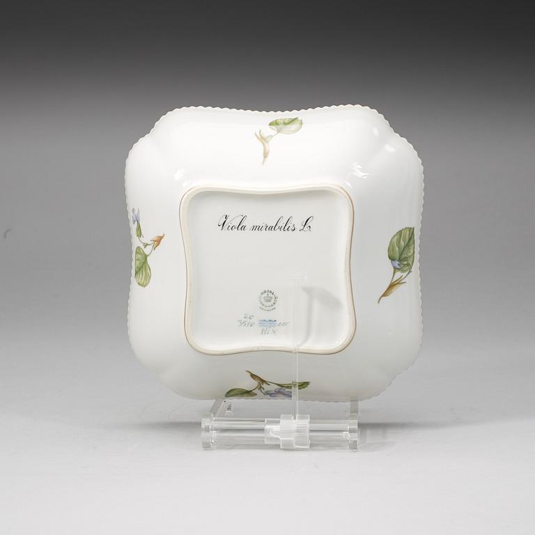 A pillow shaped Royal Copenhagen 'Flora Danica' bowl, Denmark, 20th Century.