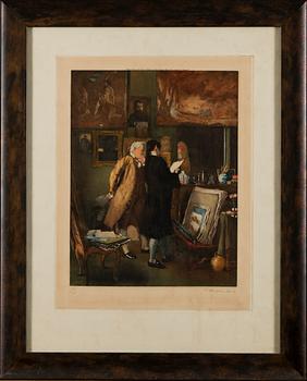 PRINTED AQUATINT, signed P. Hampden Hart, The Museum Galleries, London 1924 .