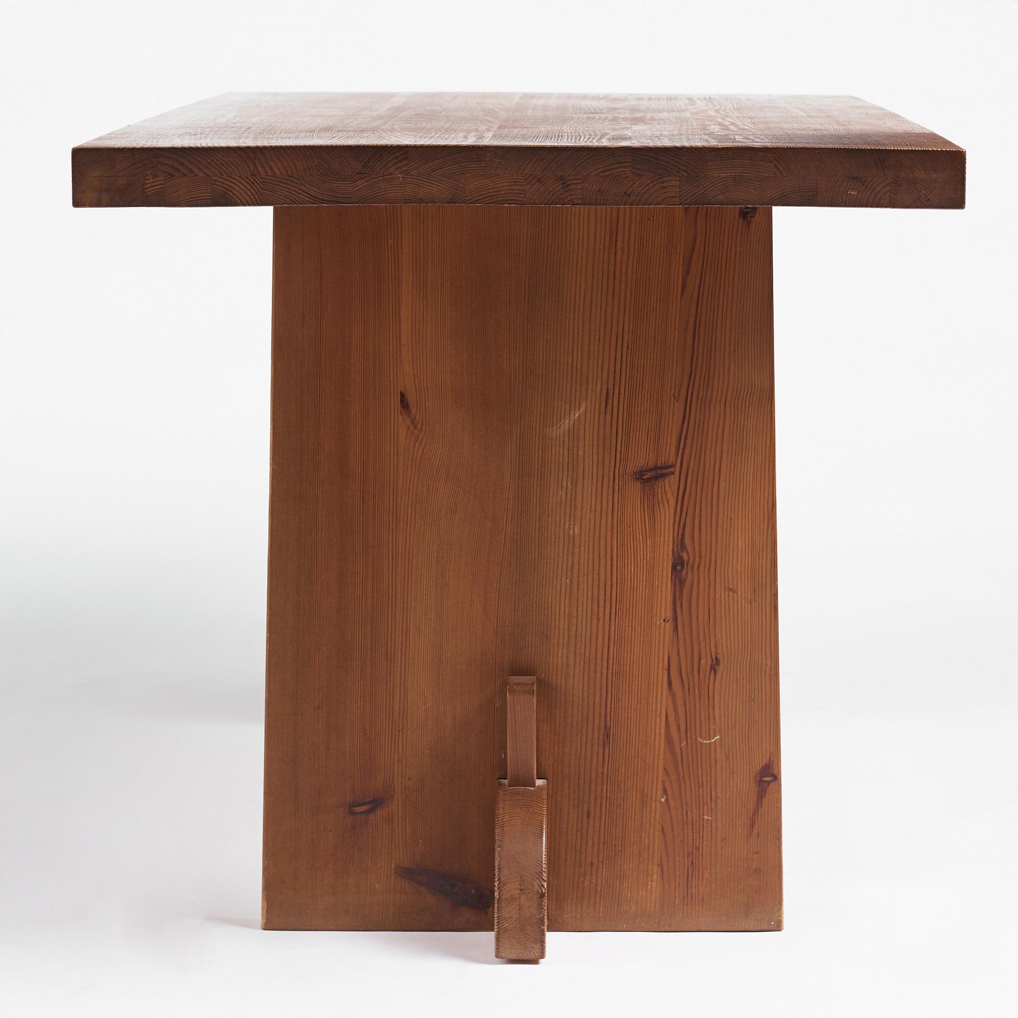 Axel Einar Hjorth, a 'Lovö' stained pine dinner table, Noriska Kompaniet, Sweden 1930s.
