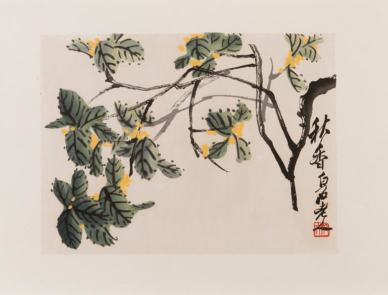 Qi Baishi, after, kokoelma puupiirroksia, Rong Baozhai, päivätty 1953.