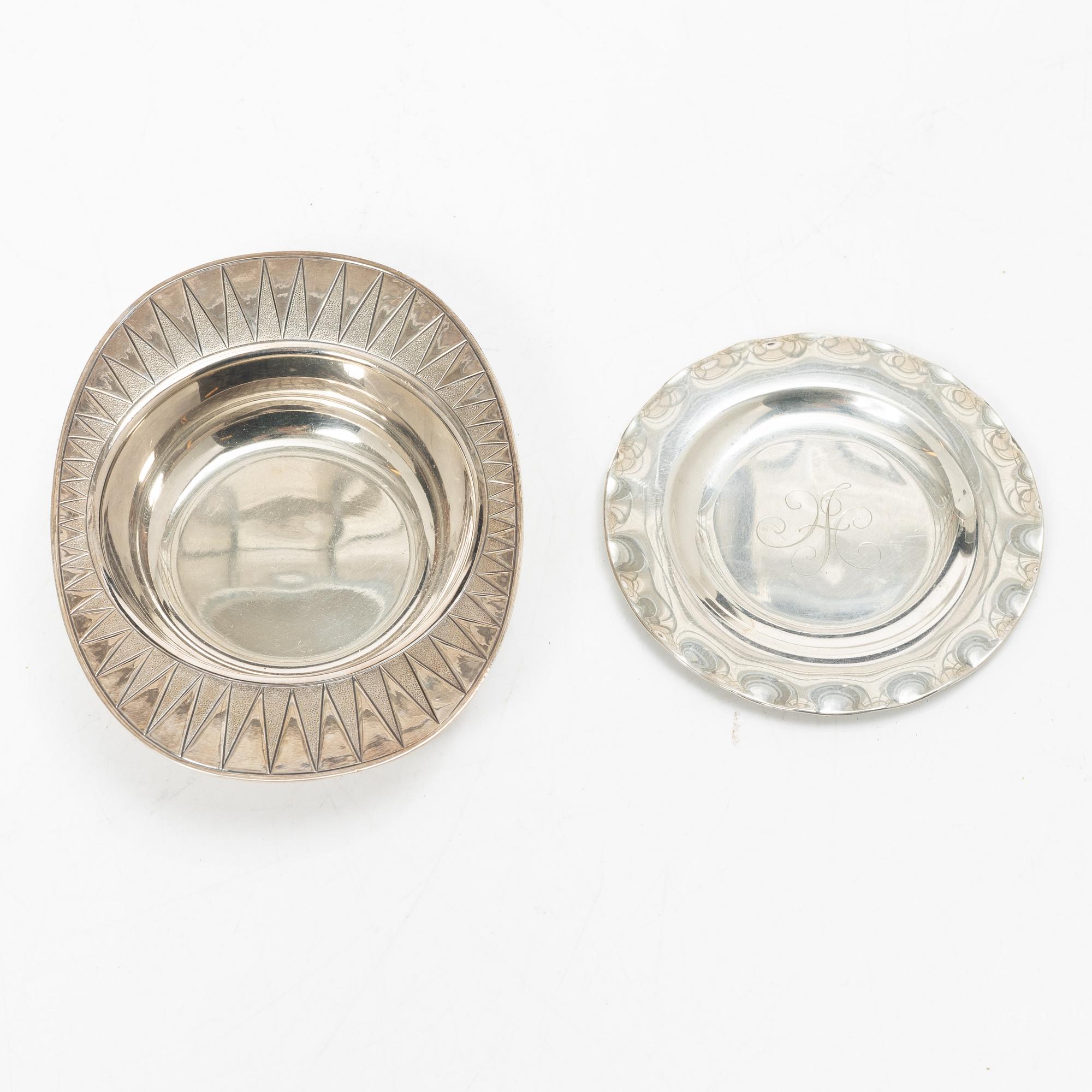 13 pieces of silover for the table, different makers including C.G.Hallberg and GAB, Sweden.