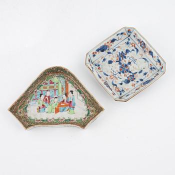 Ten porcelain pieces, mostly Canton, China, 18th-19th century.