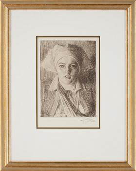 Anders Zorn · ANDERS ZORN, etsning, signerad.