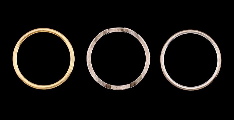 RING, 18K guld/vitguld med diamanter, "Fusion", Nina Koppel, Georg Jensen, Danmark. Total vikt ca 17 g.