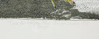 BENGT LANDIN, Färglitografi 1973, signerad.