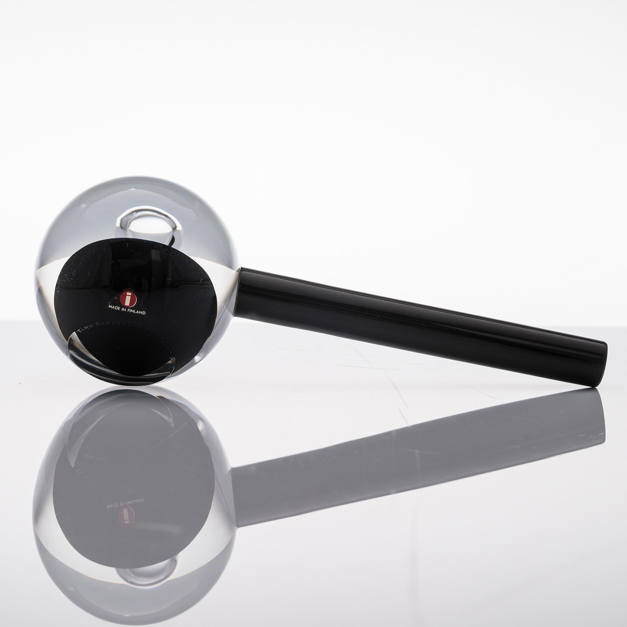TIMO SARPANEVA, a 'Judge gavel' glass sculpture, signed Timo Sarpaneva, Iittala -85C.