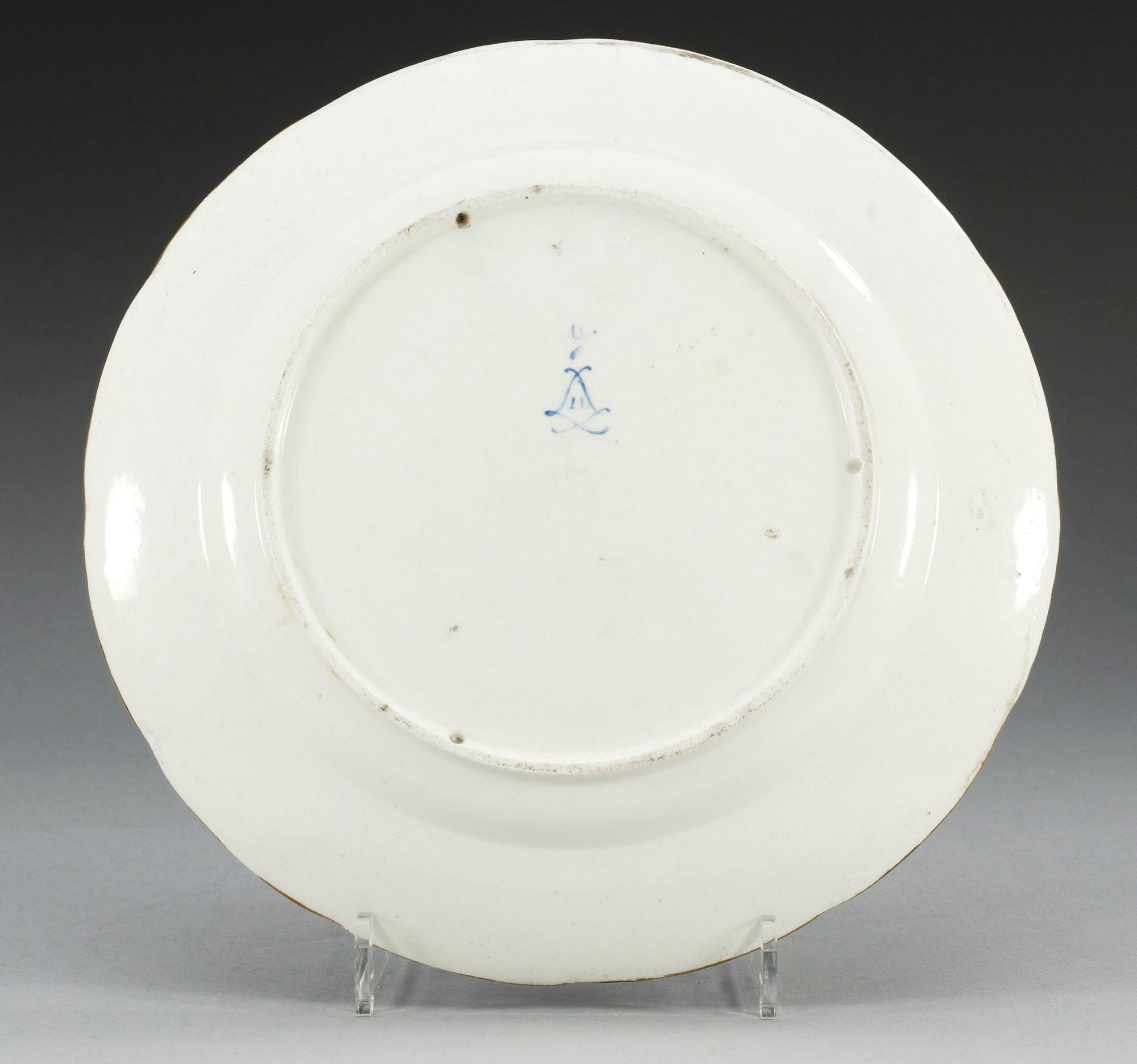 TALLRIK, porslin. Frankrike, Sèvres. Daterad LL för 1788.