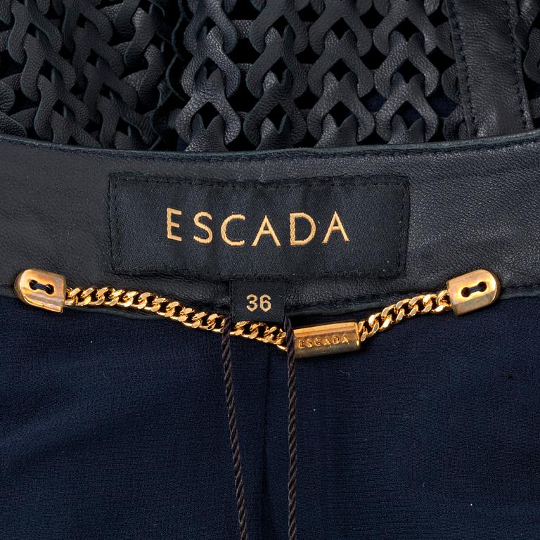 ESCADA, a black leather jacket, size 36.