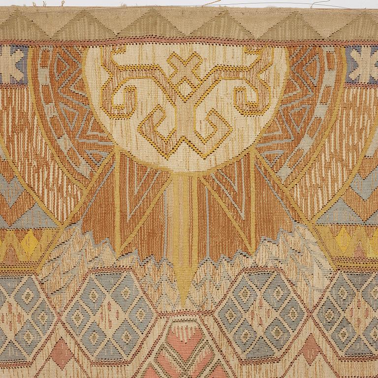 Anna Ankarcrona, VÄVD TAPET. Gobelängteknik. 251 x 148,5 cm. Signerad och daterad LICIUM 19. krönt AA -12 BC. KW. FE.