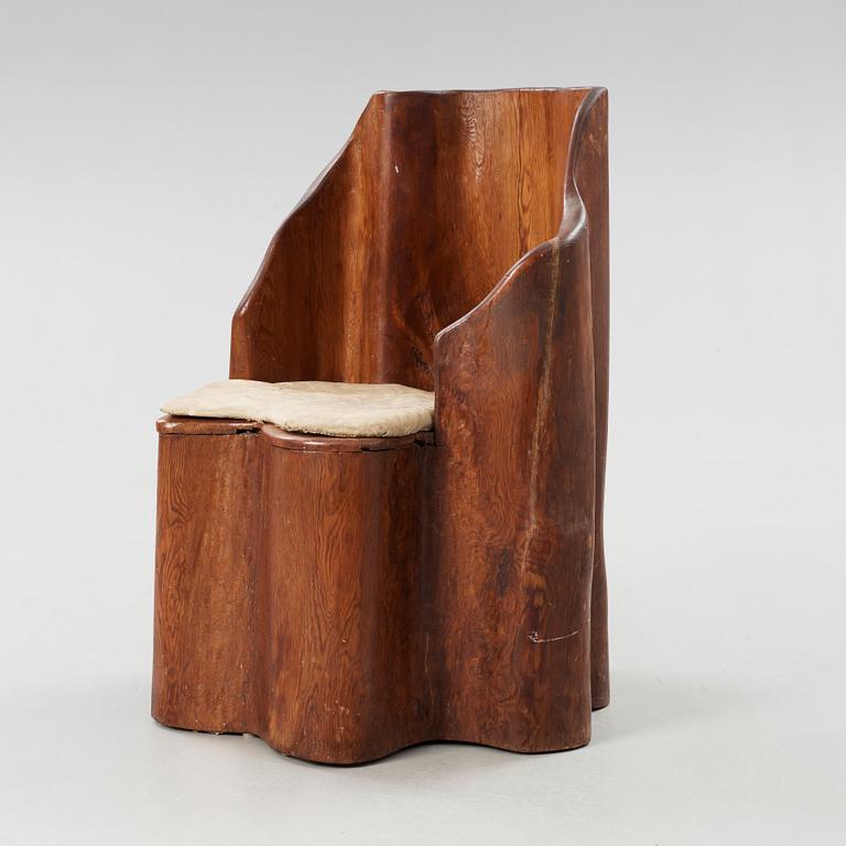 A Swedish stained pine chair, 1930's.