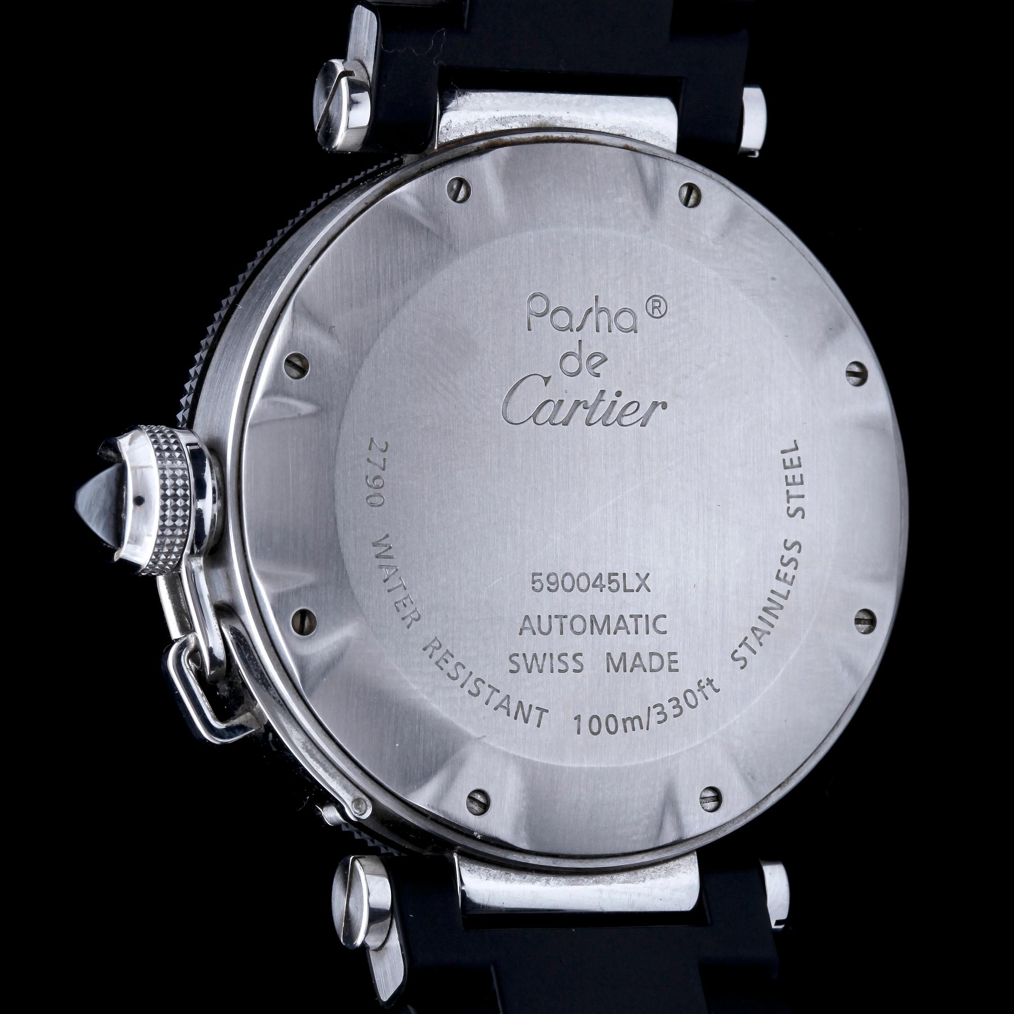 CARTIER, Pasha, automatisk, stål, ca 2005.
