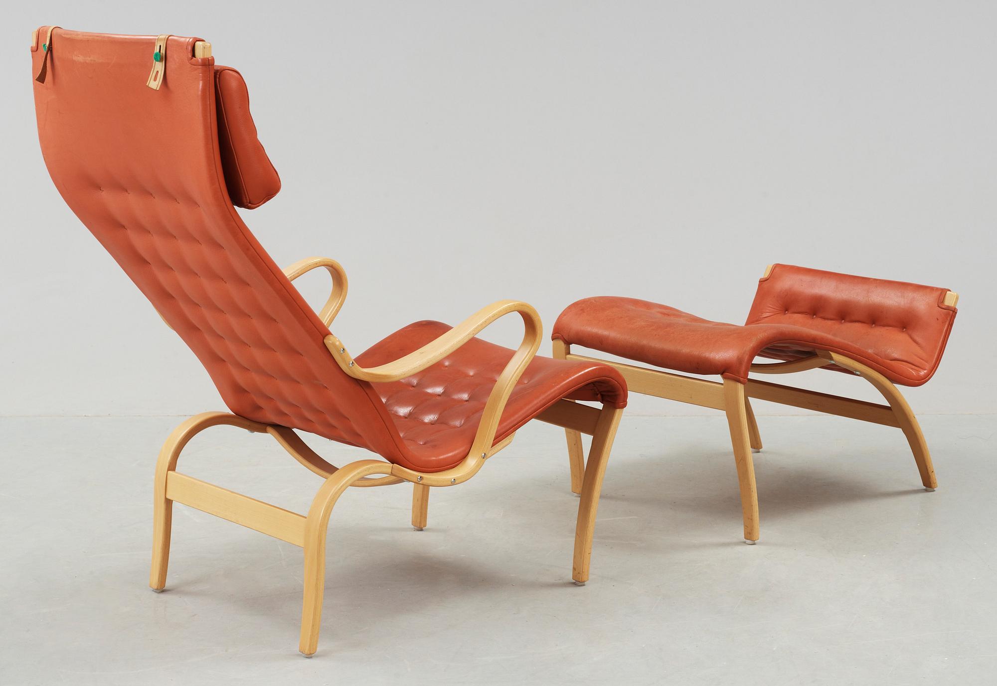 FÅTÖLJ med FOTPALL, "Pernilla", Bruno Mathsson, 1995.