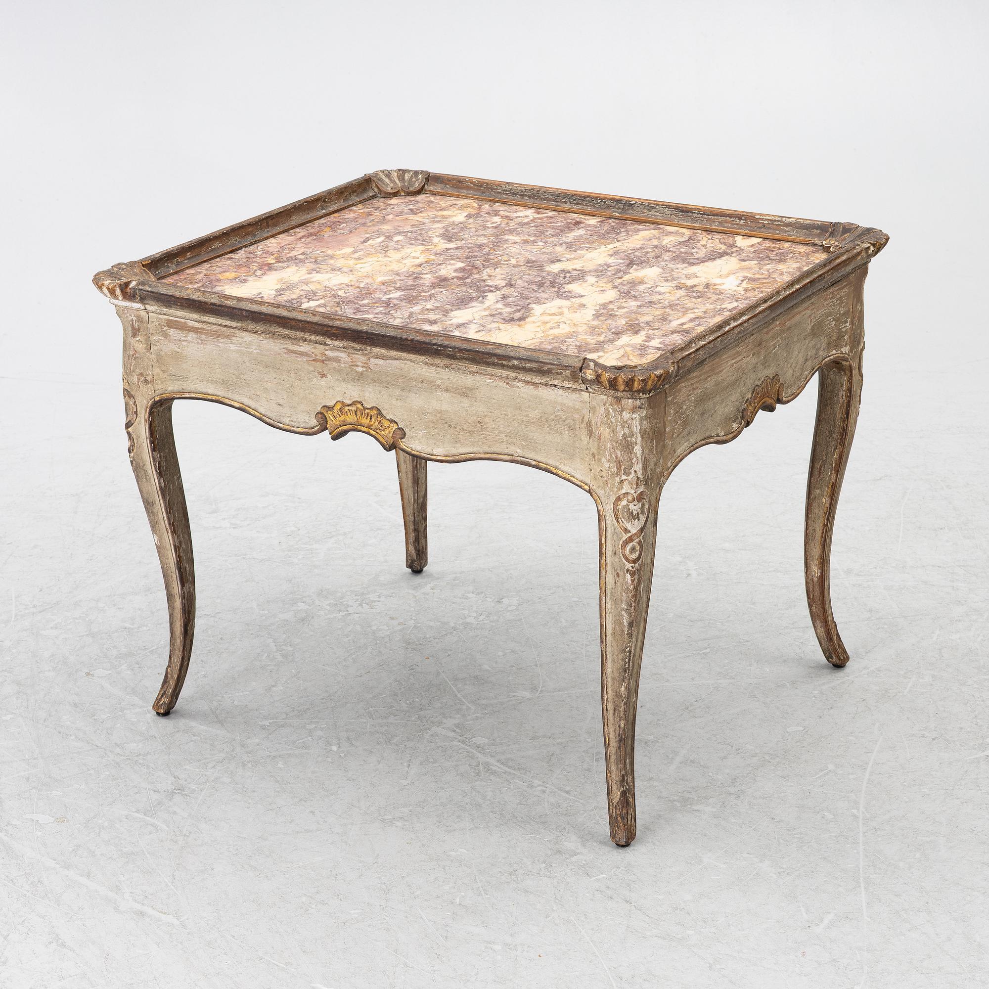 A Rococo table, 18th century.