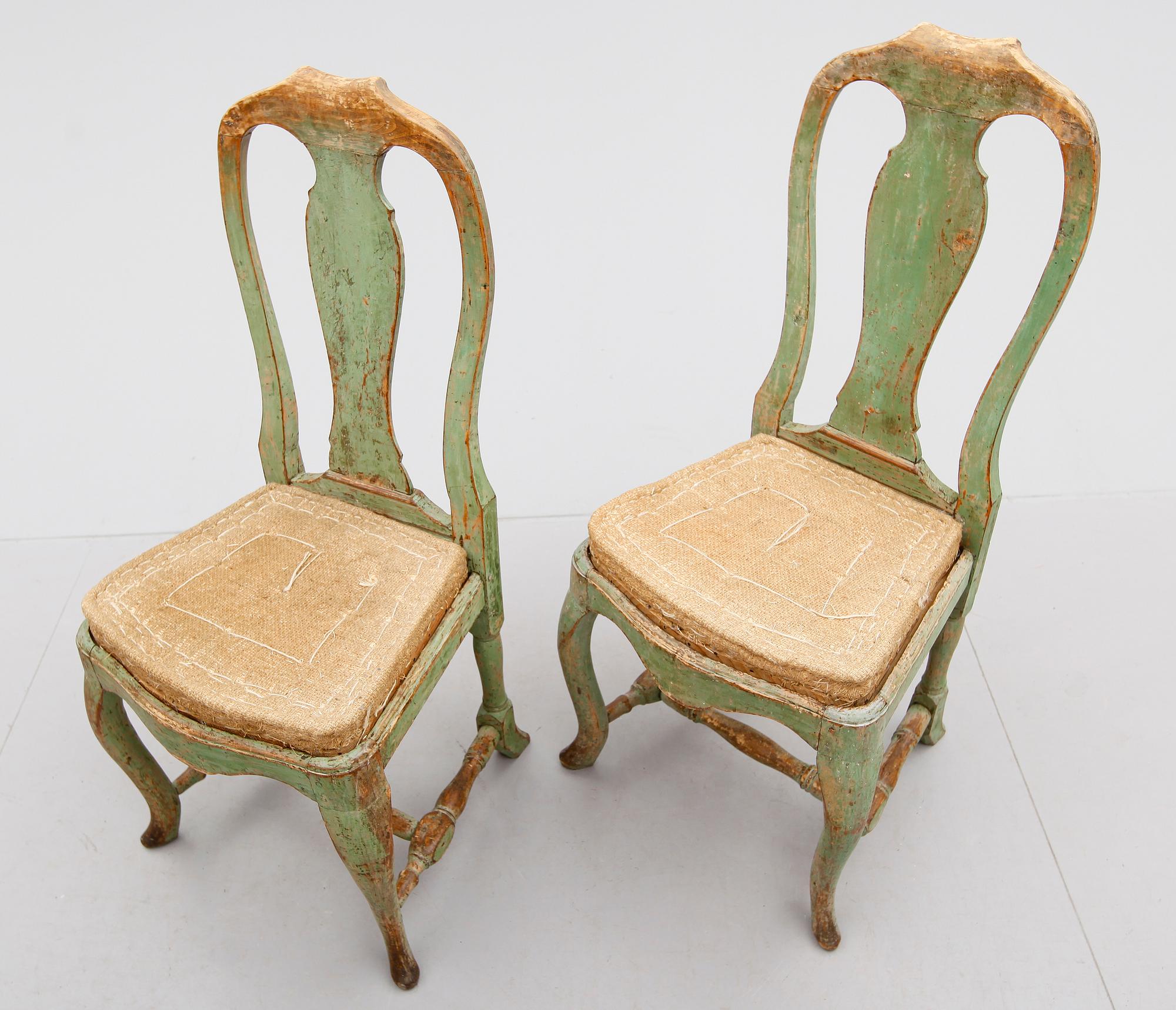 STOLAR, 1 par, senbarock, 1700-tal.