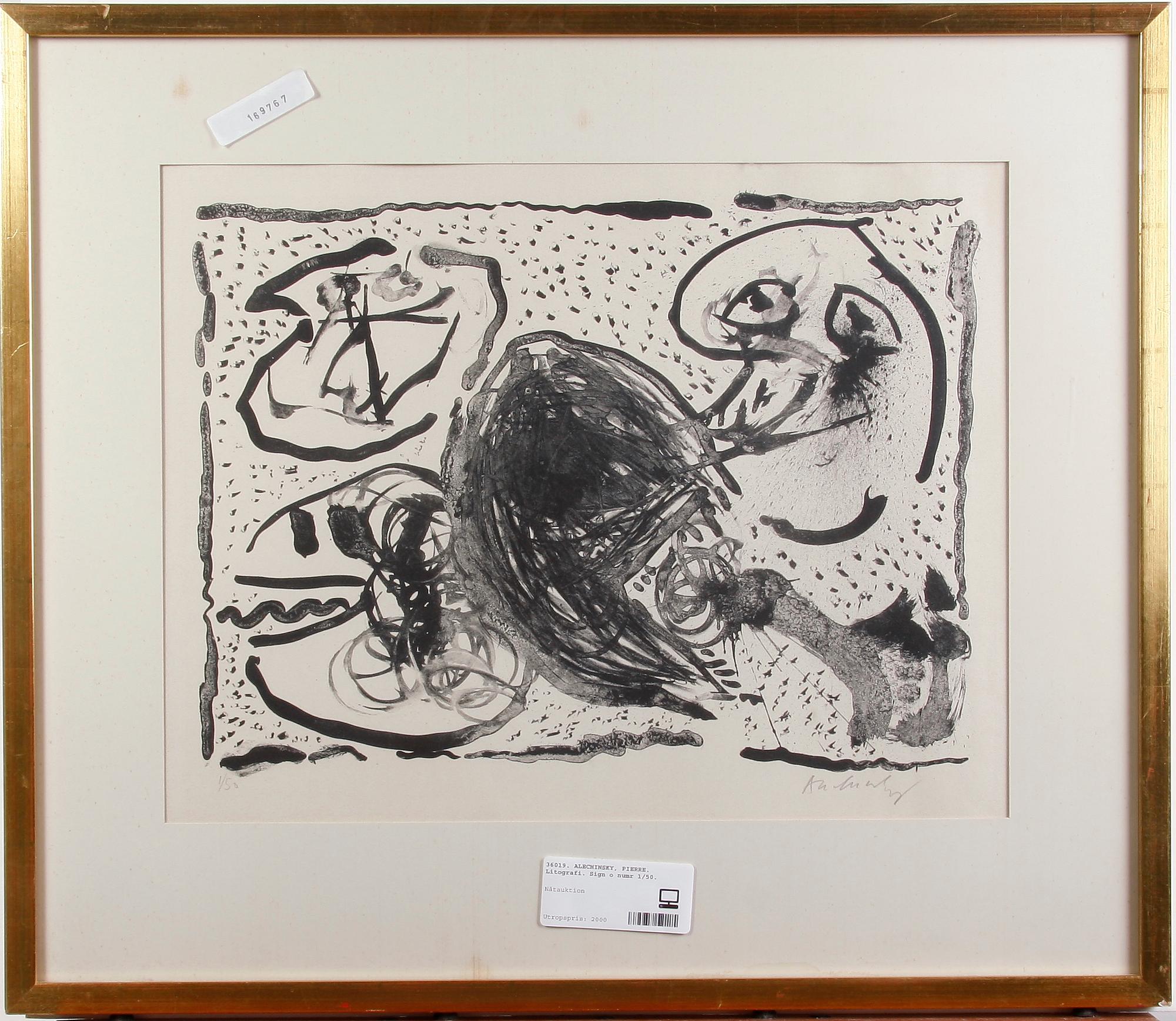 ALECHINSKY, PIERRE. Litografi. Sign o numr 1/50.