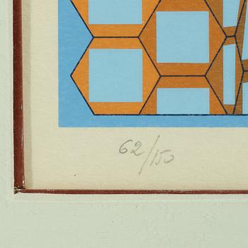 VICTOR VASARELY, Färgserigrafi, signerad och numrerad 62/150.