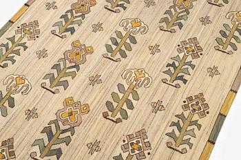 Polly Björkman, a tapestry weave drape, c. 259 x 165 cm, signed TPB.