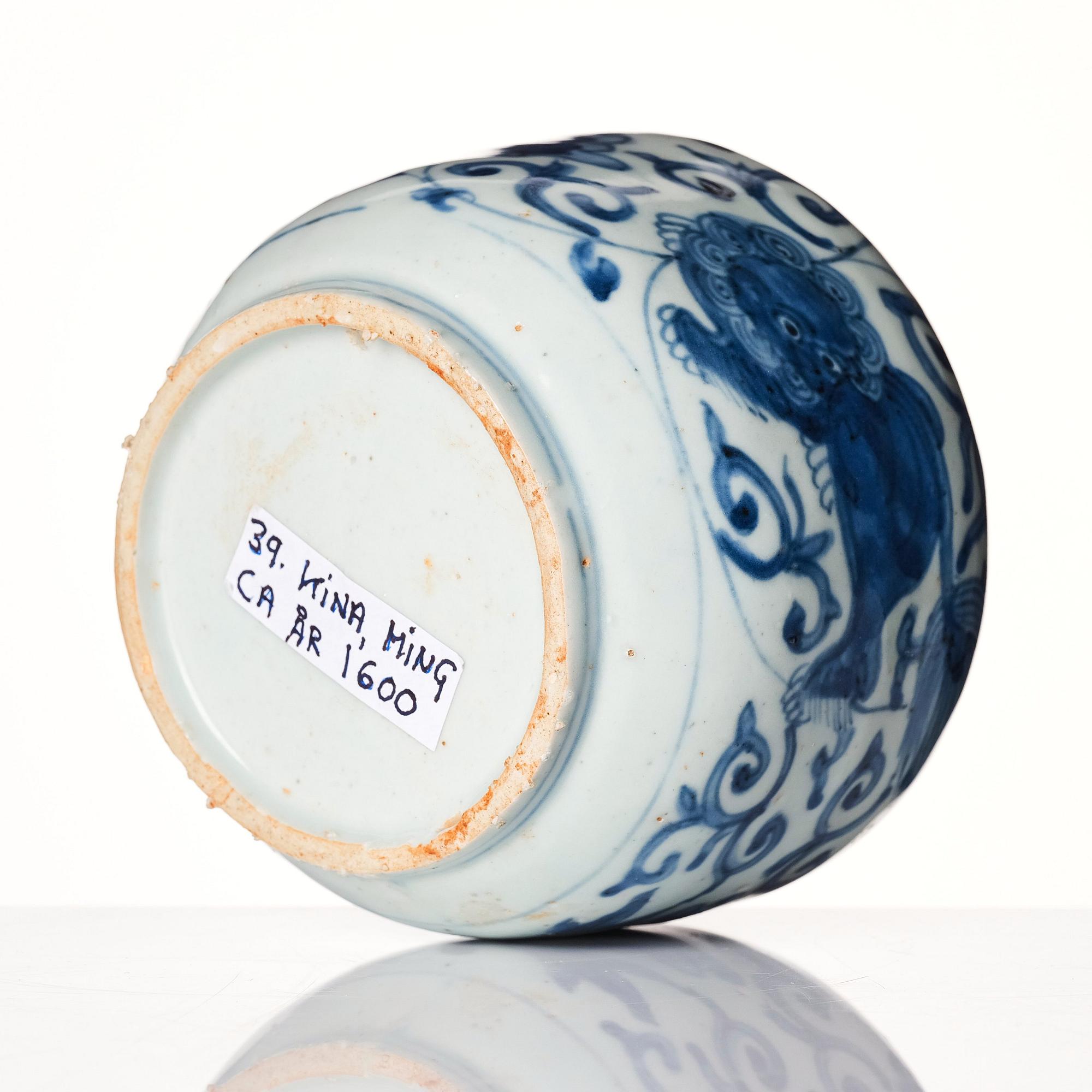 A blue and white jar, Ming dynasty (1368-1644).