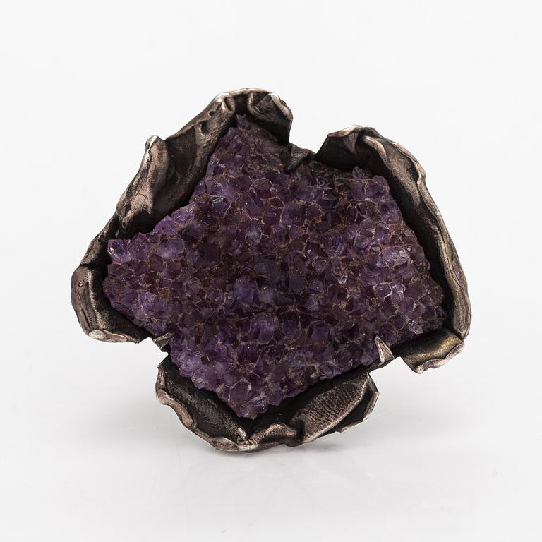 Reino Saastamoinen, A silver and amethyst brooch. Helsinki 1969.