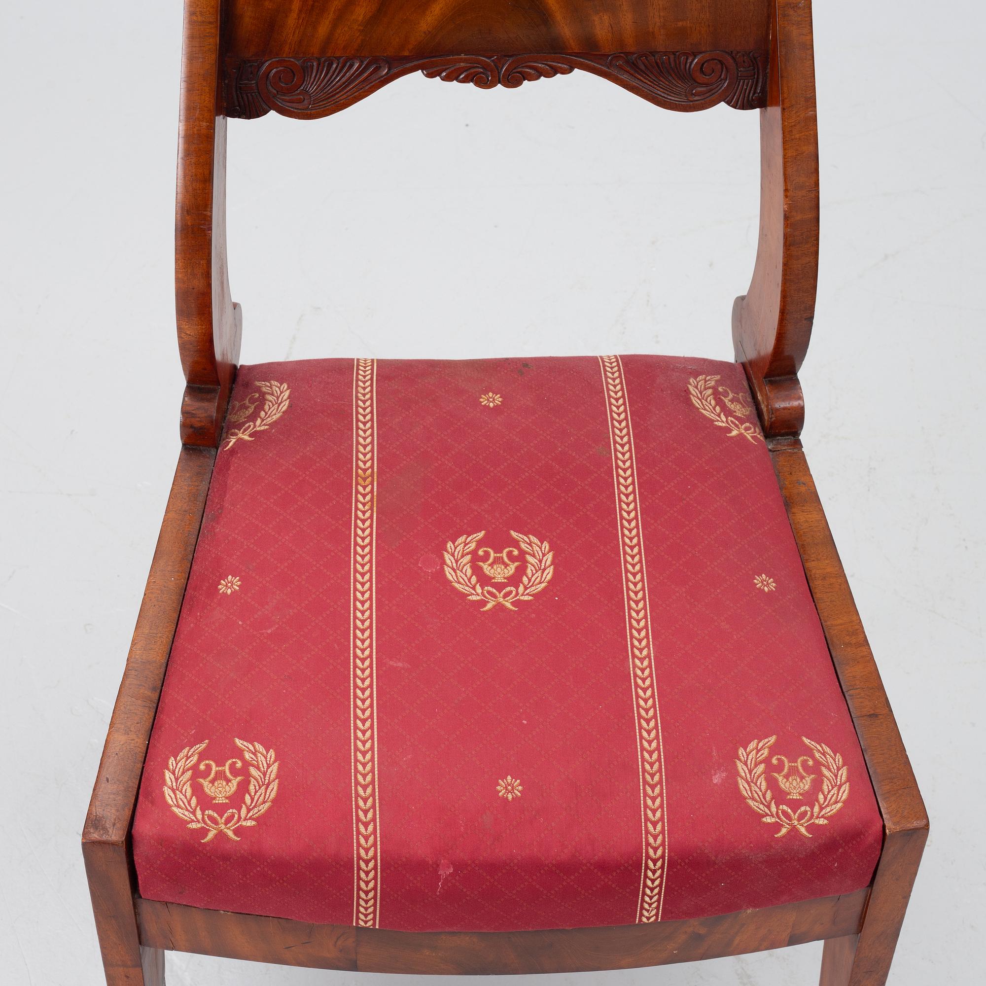 Chairs, 6, Russia/Baltic region, first half of the 19th century, Empire.