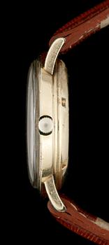 ARMBANDSUR, herr, Girard Perregaux, gyromatic, guld på stål, 1940/50-tal.