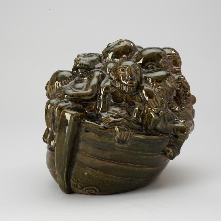 ÅKE HOLM, "Jona kastas i havet", figurgrupp, Höganäs 1950-tal.