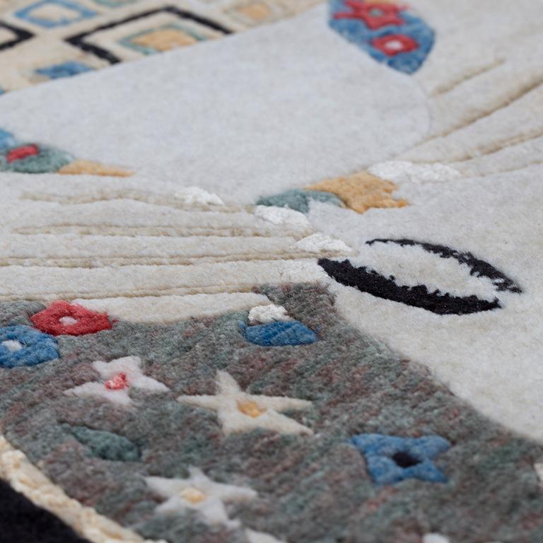 A carpet after Gustav Klimt, "The kiss", hand knotted Nepal, newly produced 200 x 140 cm.