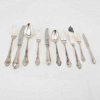 A Swedish 20th century set of 148 pcs of silver cutlery mark of O Larsson Landskrona 1930s, total weight 6920 grams.