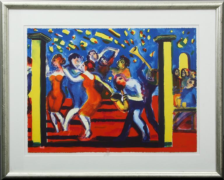 PETER DAHL, färglitografi, PT, sign.