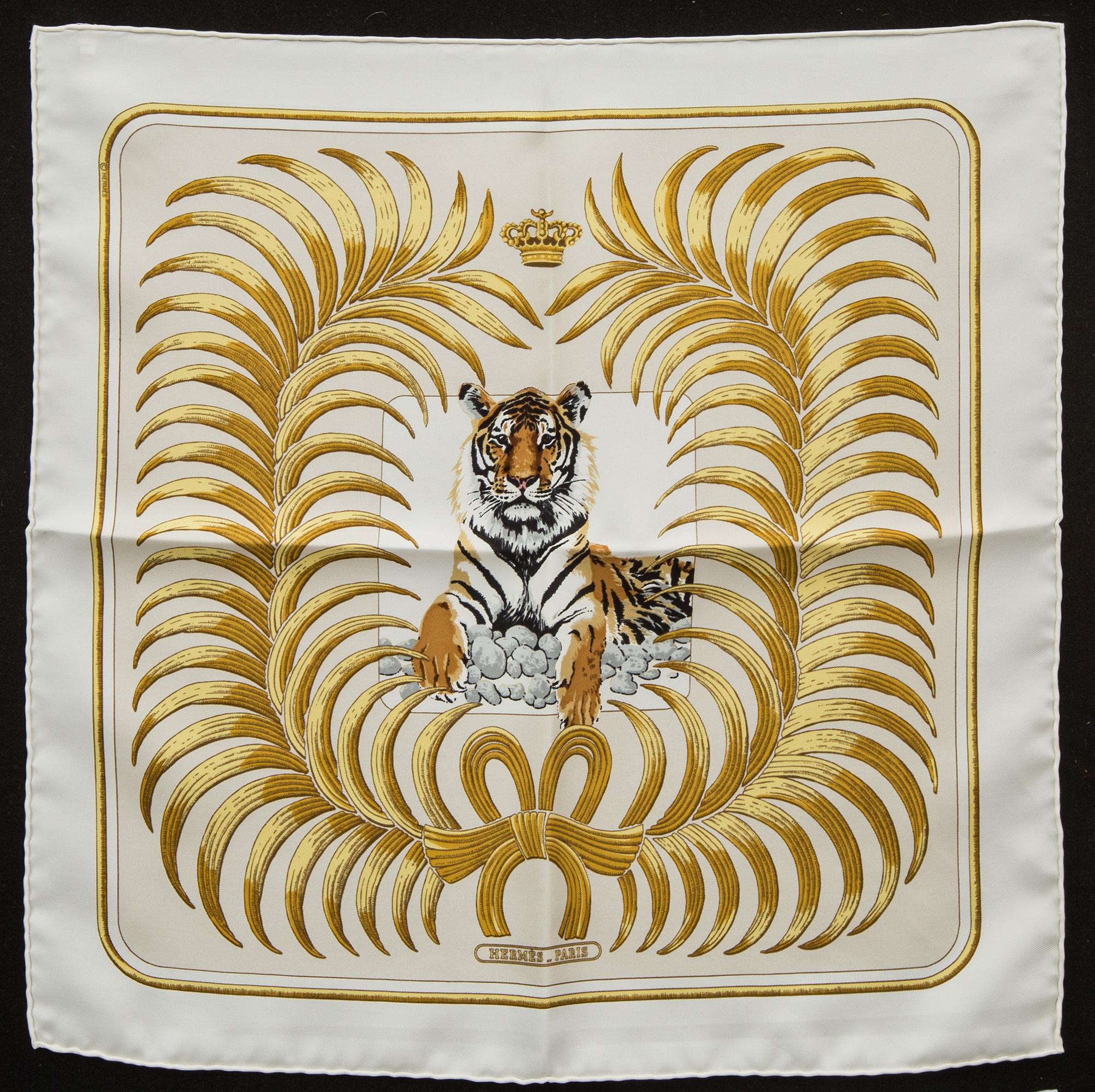 SCARVES, 2 st, "Tigre Royal", Hermès.