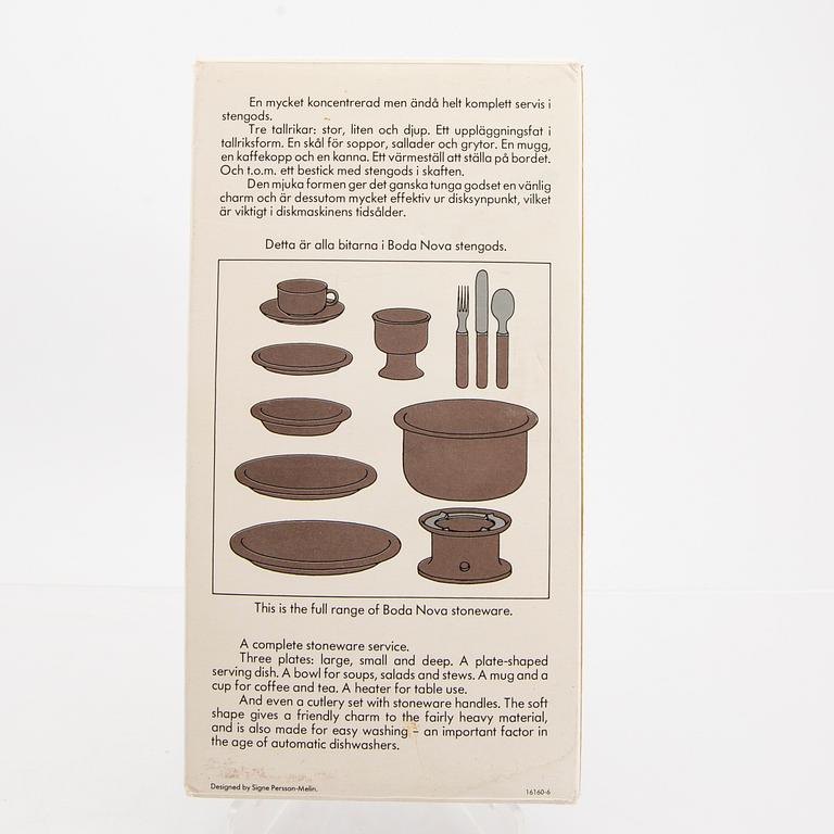 Signe Persson-Melin, a set of 44 + 13 pcs of cutlery Boda Nova stoneware 1970s.