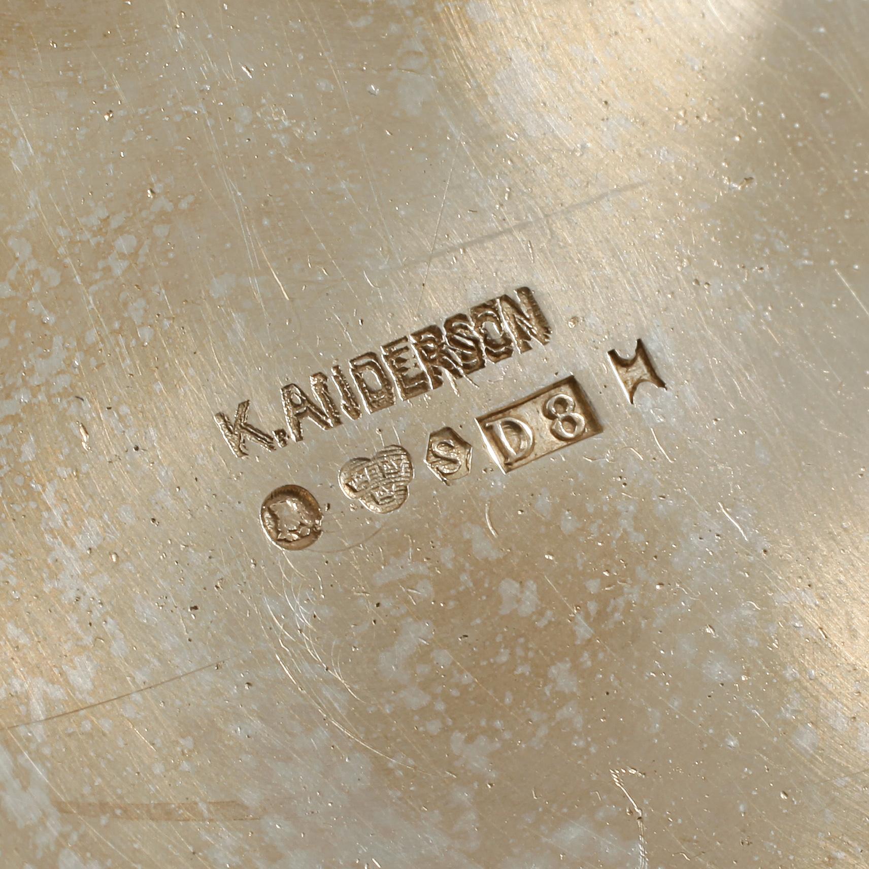 BÄGARE, silver, K Andersson, Stockholm, 1930. Vikt 490 gram.