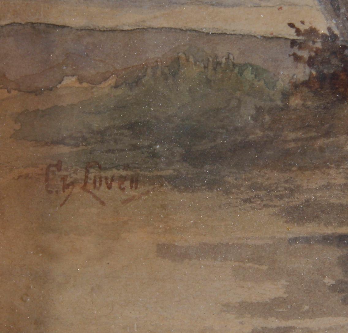 OKÄND KONSTNÄR, akvarell, sign Lovén, sekelskiftet 1800/1900.