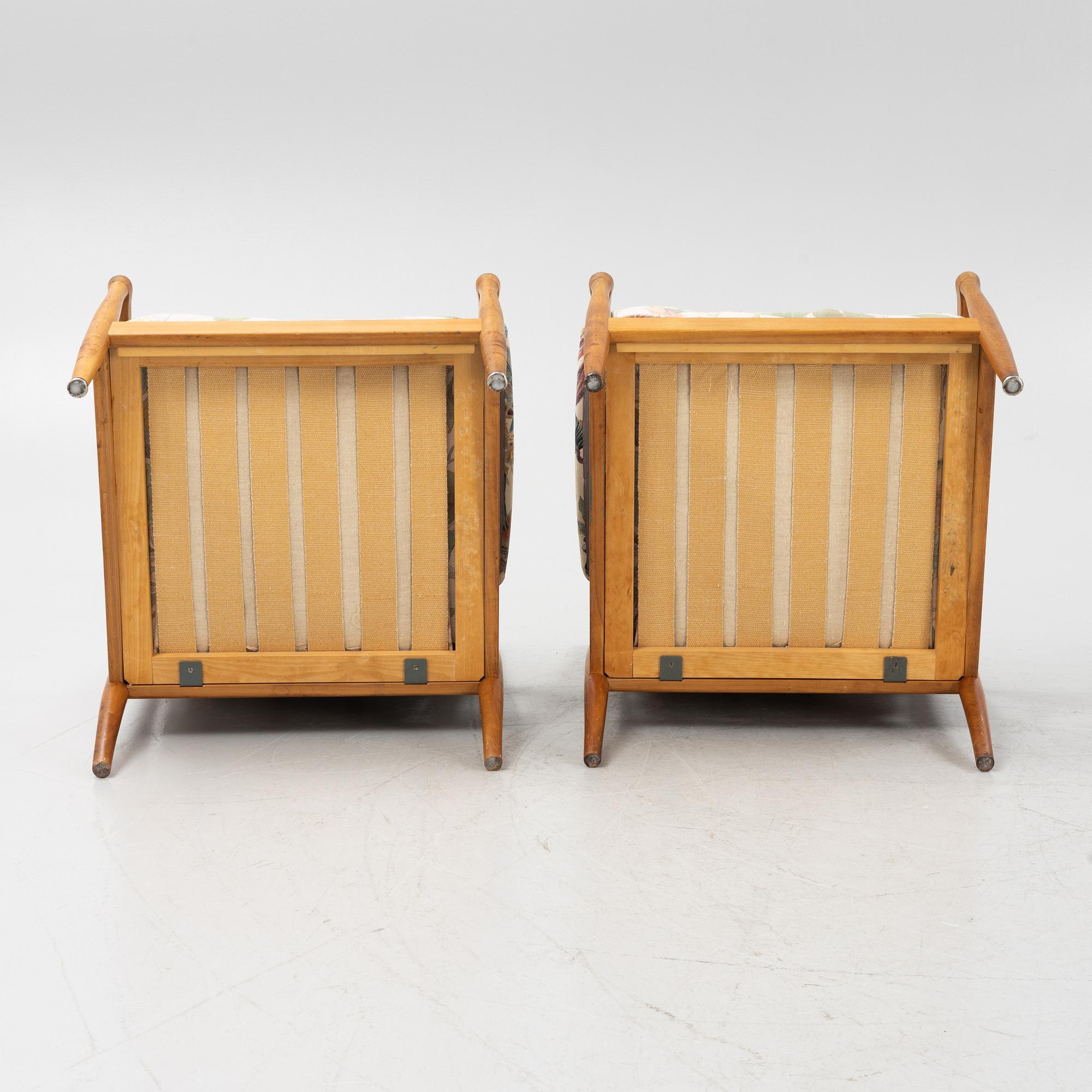 A pair of armchairs, Fagas, Denmark, 1960's.