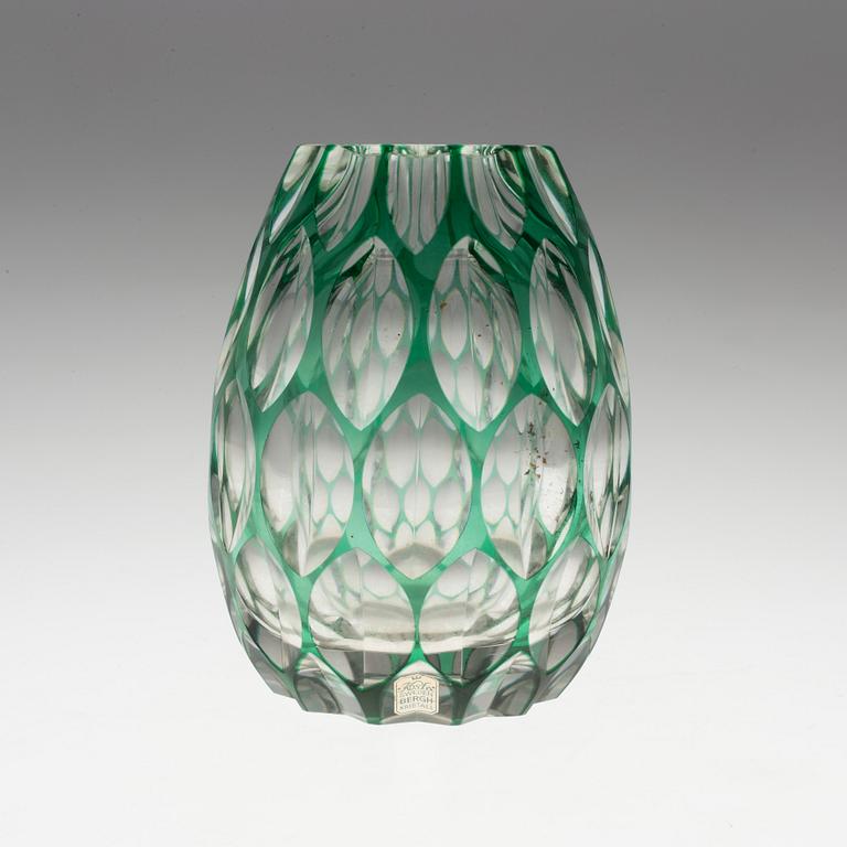 A glass vase designed by Elis Bergh for Kosta, 1940´s.