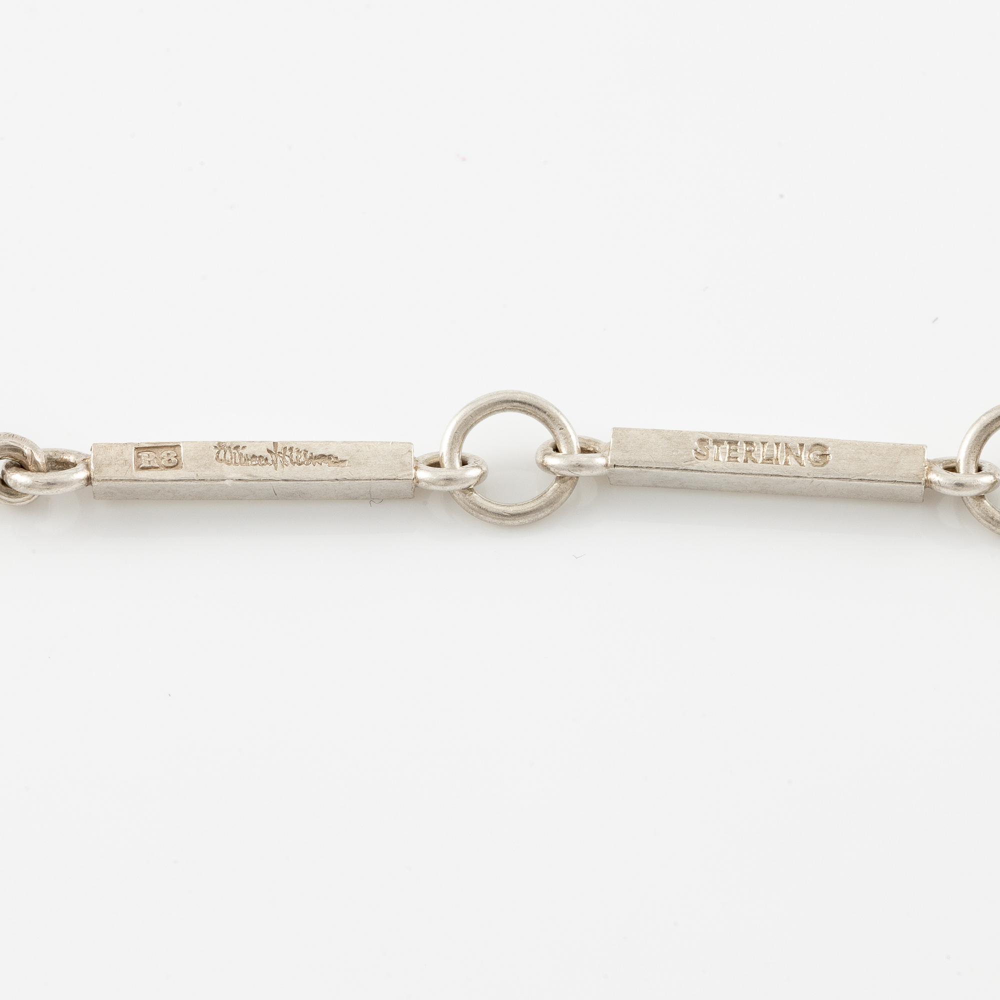 Wiwen Nilsson, collier, silver med trappslipad bergkristall, Lund 1943.