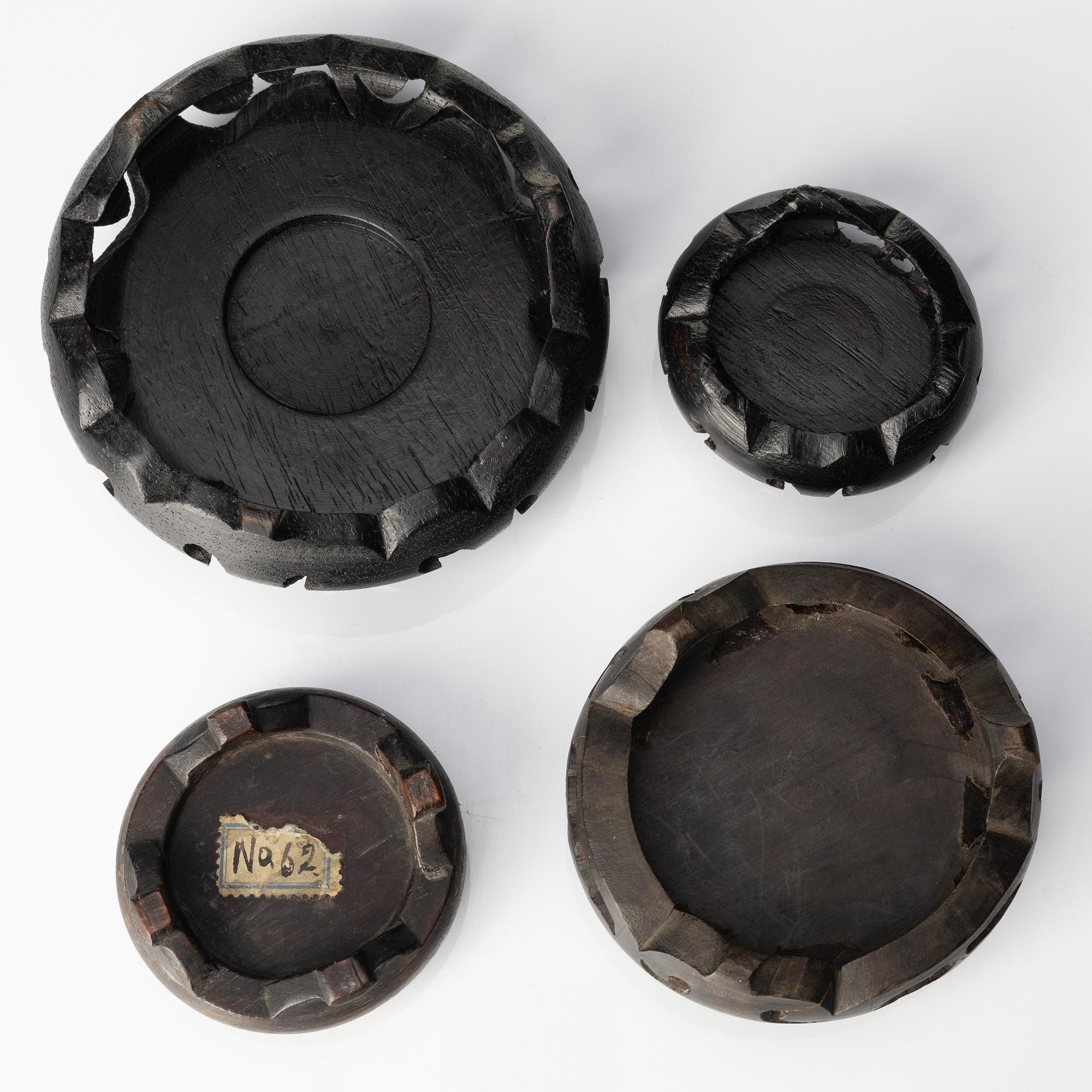 A group of Chinese wooden stands, late Qing dynasty and 21st century.