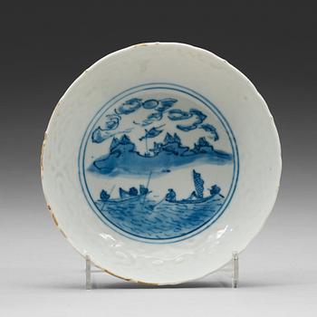 446. A blue and white dish, Mingdynasty, Wanli (1572-1620).