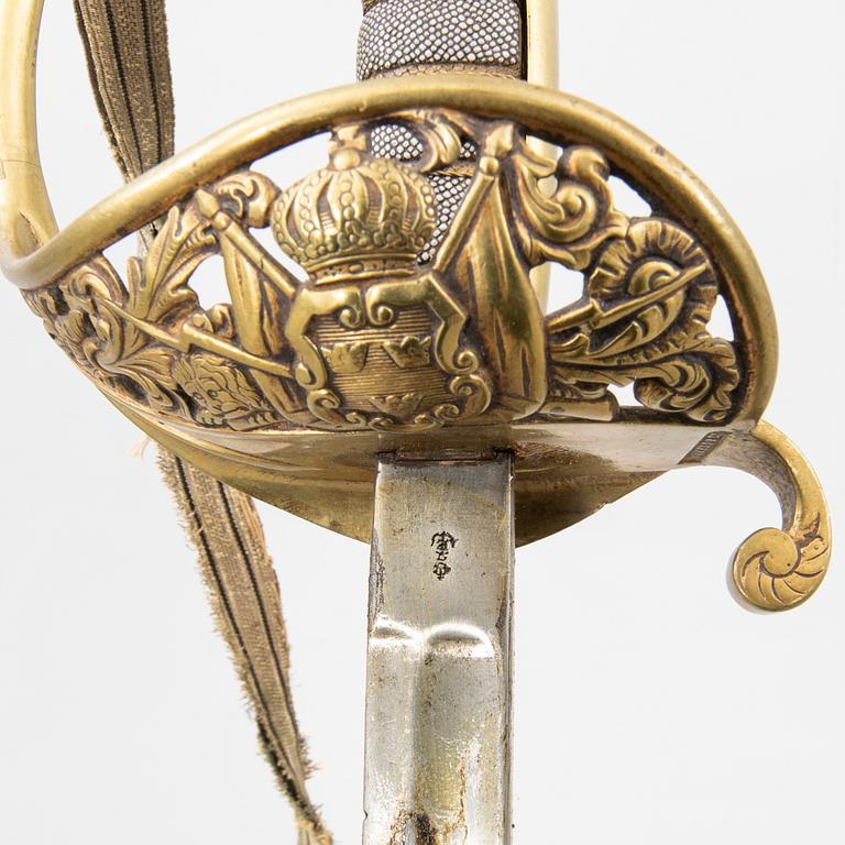 A Swedish officer's sabre, 1860s, with scabbard.