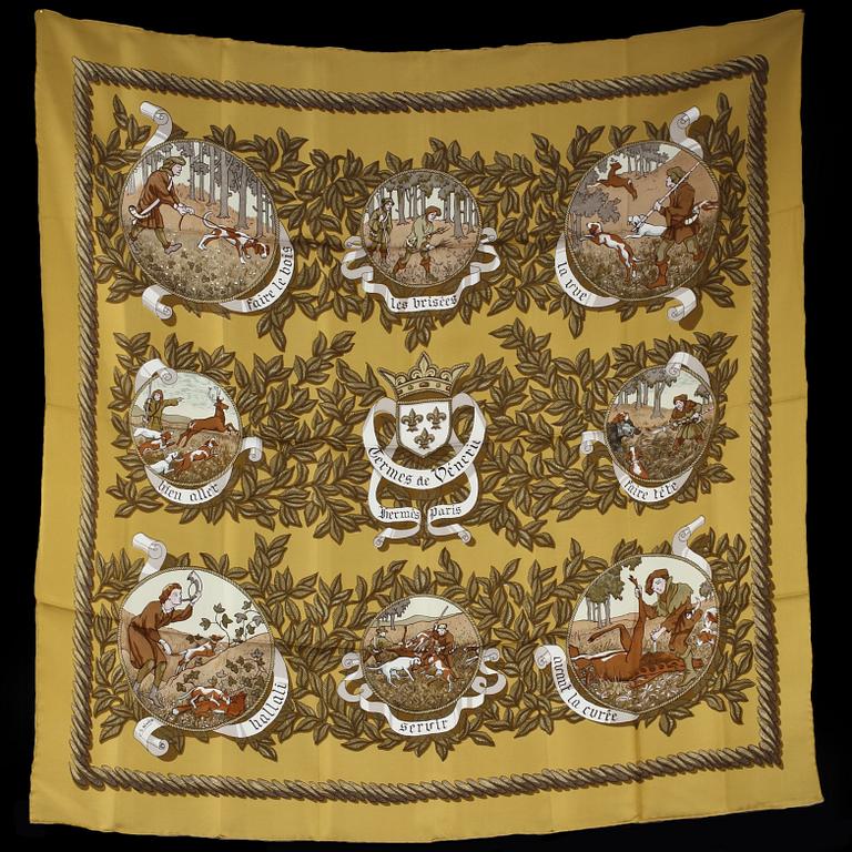 SCARF, "Termes de Venerie", Charles Hallo, Hermès, Paris, 1960-tal.