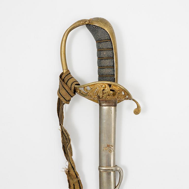 A Swedish officer's sabre, with scabbard, second half of the 19th Century.