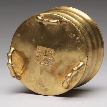 A bronze incense burner, Qing dynasty.