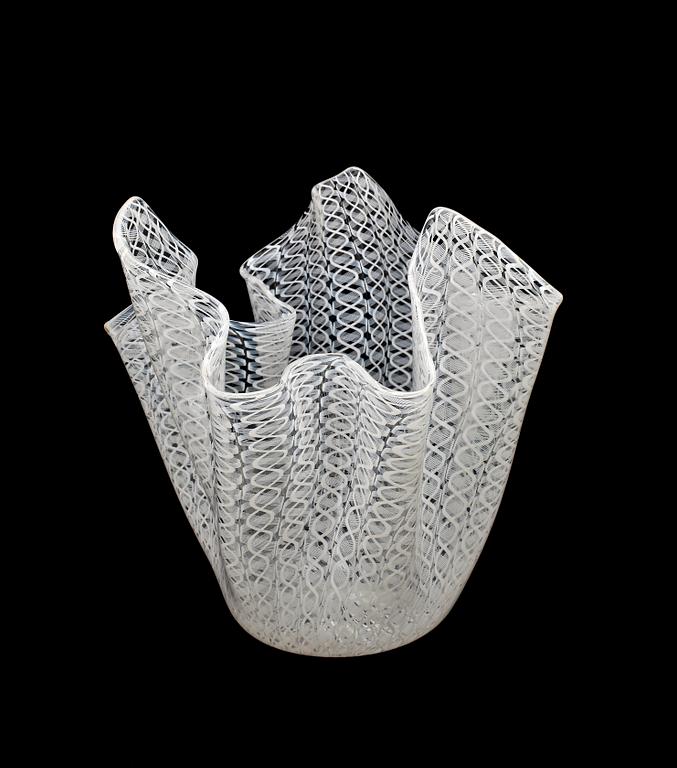 NÄSDUKSSKÅL, glas, "Fazzoletto", Fulvio Bianconi och Paolo Venini, Venini, Murano, Italien.